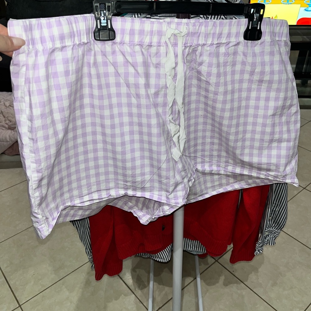 J. Crew Factory Lavender Checkered Shorts